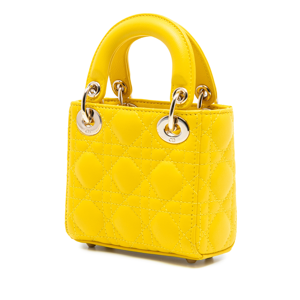 Pre-Loved Dior Micro Lambskin Cannage Lady Dior - Picture 2 of 8